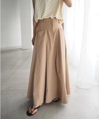 military flare skirt / beige