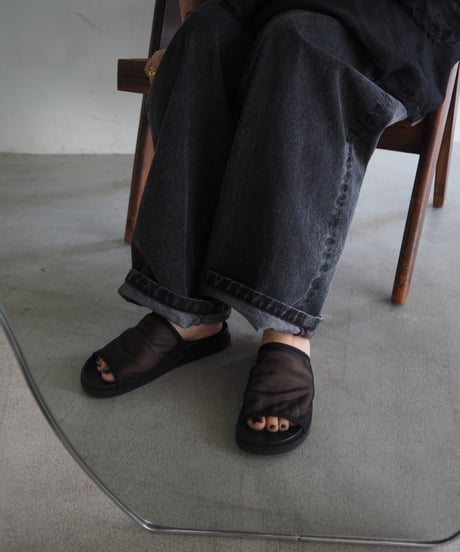 【即納】flat tulle sandal