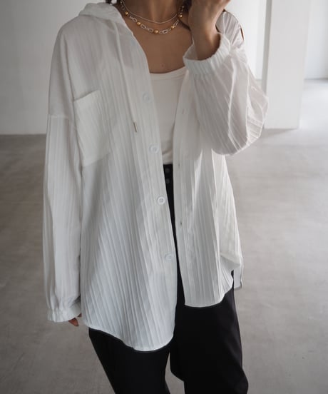 airy hoodie shirt / white