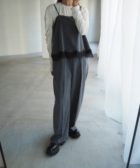 【即納】lace camisole dot all in one