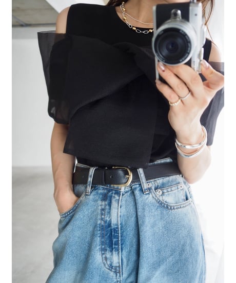 【即納】sheer ribbon design tops