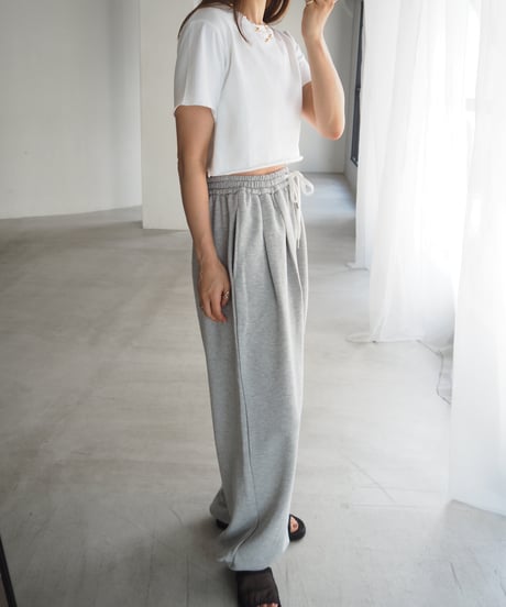 【即納】double tuck sweat wide pants / ivory