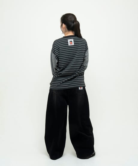 コーデュロイレクタングルパンツ（ブラック）