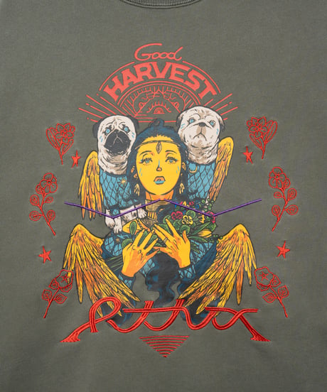 Hatsunex Goddess of Harvest フェイクレイヤードスウェット（オリーブ）