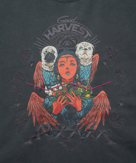 Hatsunex Goddess of Harvest フェイクレイヤードスウェット（アッシュブラック）