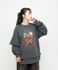Hatsunex Goddess of Harvest フェイクレイヤードスウェット（アッシュブラック）