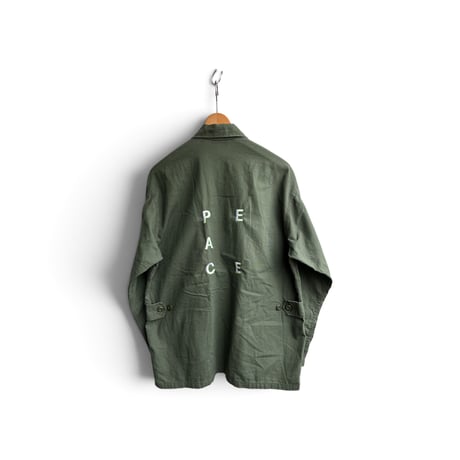 US BDU JACKET”PEACE"  / OLIVE / LARGE【used】