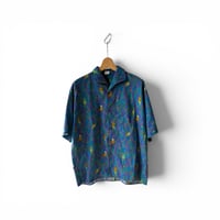 All-over bird pattern shirt / '90UNITED COLORS OF BENETTON 【used】