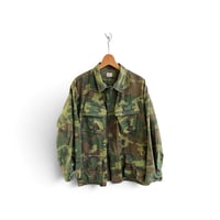 US Jungle Fatigue JACKET LEAF CAMO ”PEACE" LARGE 【vintage】