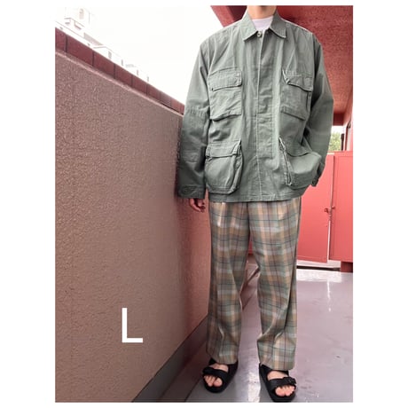 US BDU JACKET”PEACE"  / OLIVE / LARGE【used】