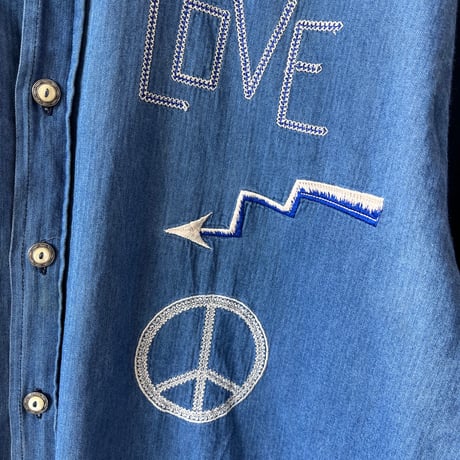 LOVE&PEACE shirt / MAURICE EMDE '80 【French Vintage】