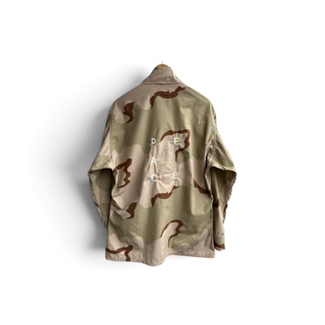 US BDU JACKET”PEACE"  / 3color desert camo/ LARGE 【used】