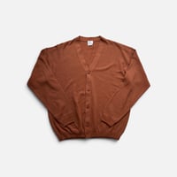 HIGH TWIST COTTON CARDIGAN  BRICK