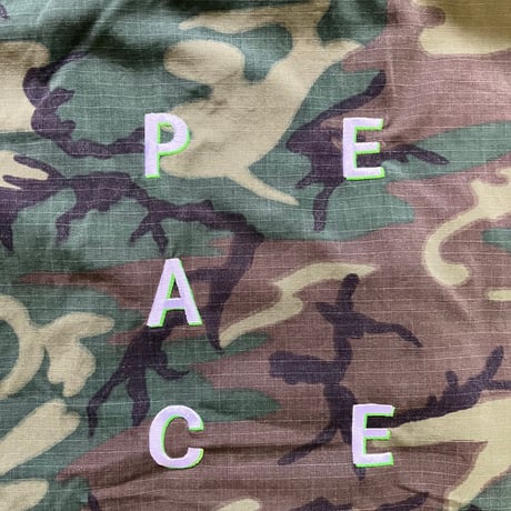 US Jungle Fatigue JACKET LEAF CAMO ”PEACE" LARGE 【vintage】
