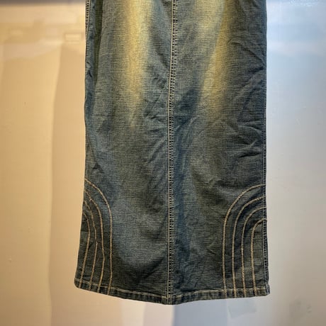 Euro design denim maxi skirt