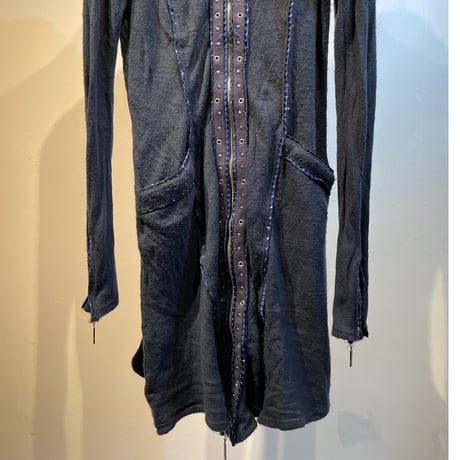 OZZ CROCE double zip knit long jacket