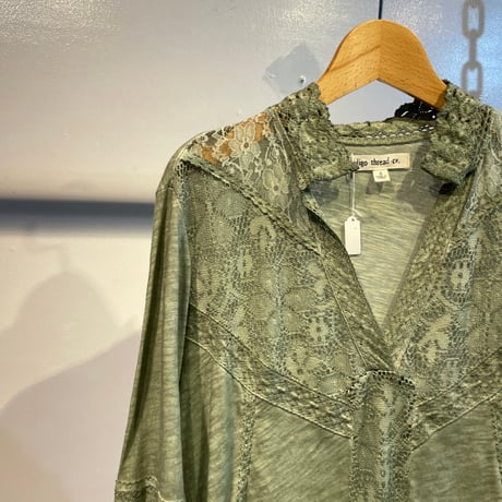 Lace design long tops