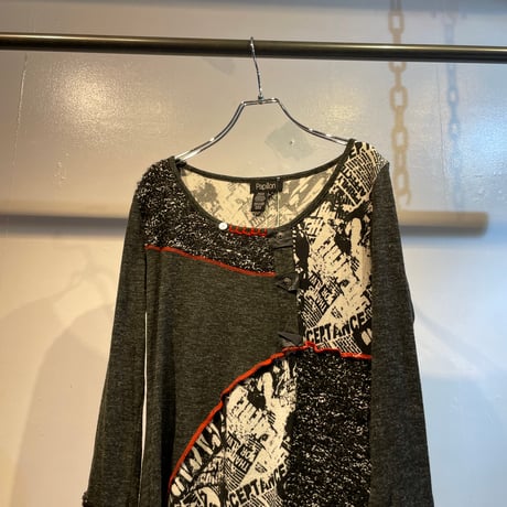 Irregular patch work design knit