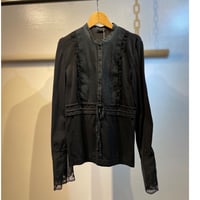 Euro no collar design blouse tops