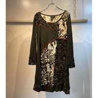Irregular patch work design knit