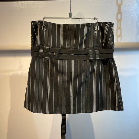 Euro stripe design mini skirt