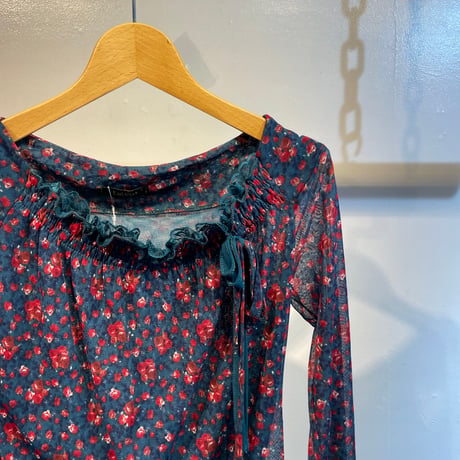 Euro floral design see-through tops