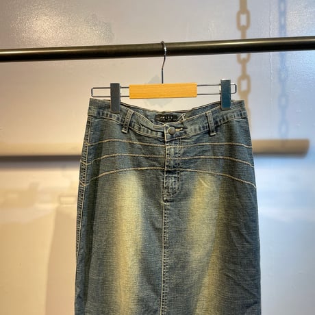 Euro design denim maxi skirt