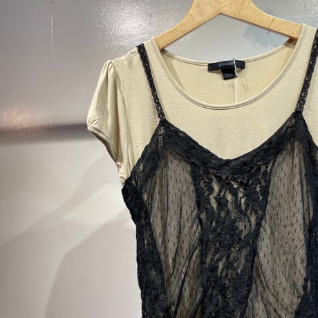 Lace cami layered design tops