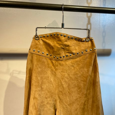 70s vintage suede leather capri pants