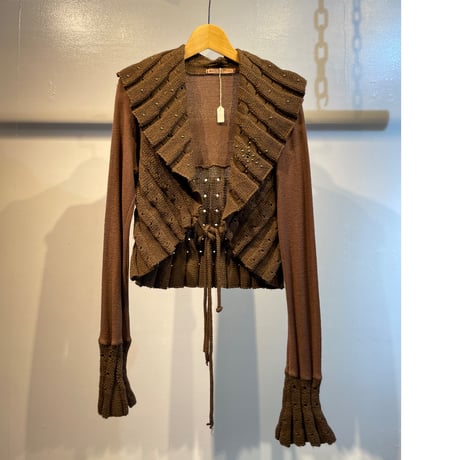 Studs design knit cardigan
