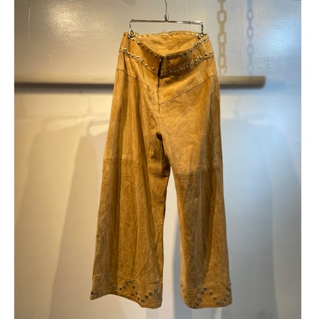 70s vintage suede leather capri pants
