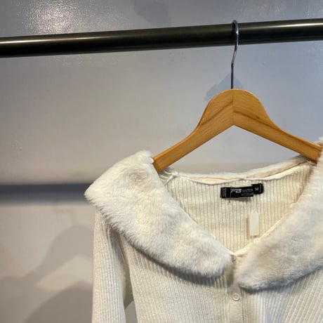 Euro fur design knit cardigan