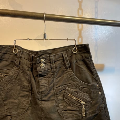 Euro military design mini skirt