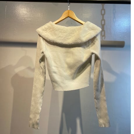Euro fur design knit cardigan