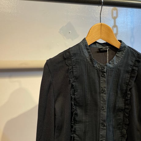 Euro no collar design blouse tops