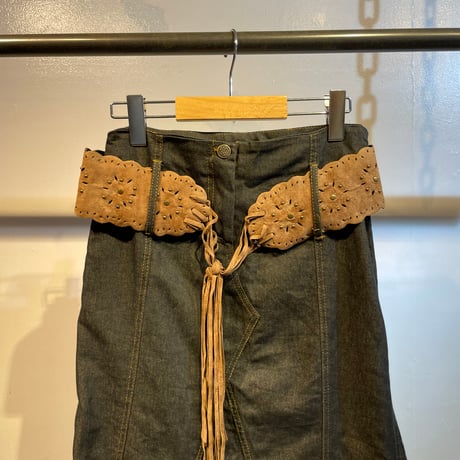 Euro design denim skirt
