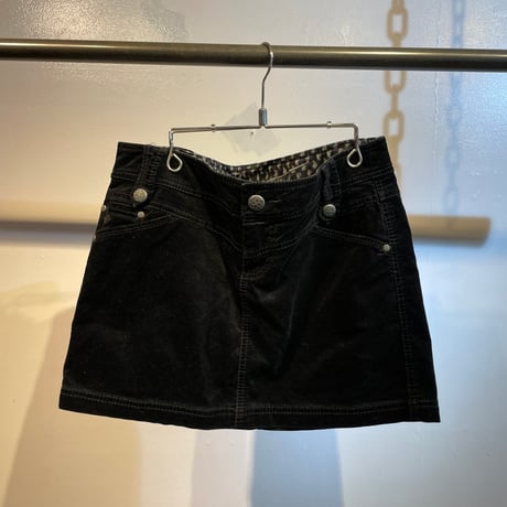 Euro design velour mini skirt