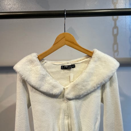 Euro fur design knit cardigan