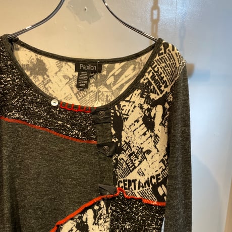 Irregular patch work design knit