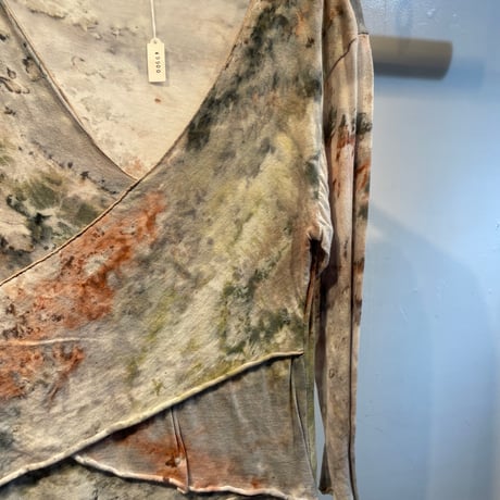 Panel design tie-dye tops