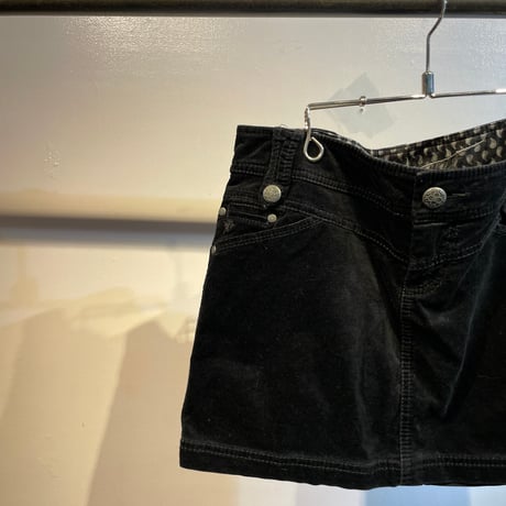 Euro design velour mini skirt