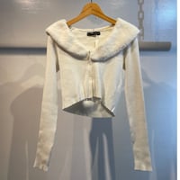 Euro fur design knit cardigan