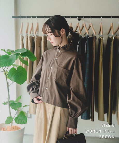 【先行予約】#-91 2way detachable collar frill shirt (Navy)