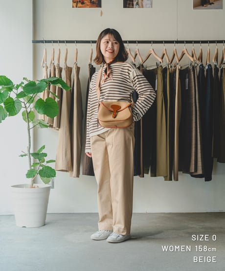 【先行予約】#-102 Ventile gabardine 1tuck seamless pants (Beige)