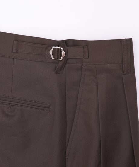 【先行予約】#-24 Ventile gabardine 2tuck straight pants (Brown)
