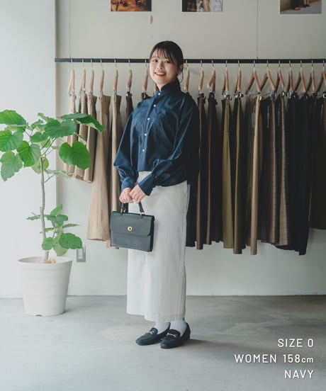 【先行予約】#-91 2way detachable collar frill shirt (Navy)