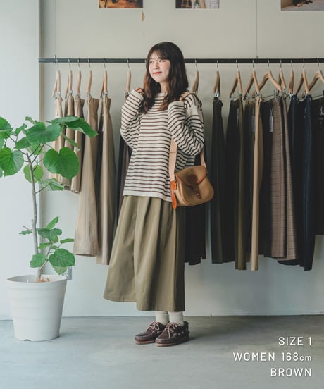 【先行予約】#-65 14G i-plating reversible border knit (Brown/Mustard)