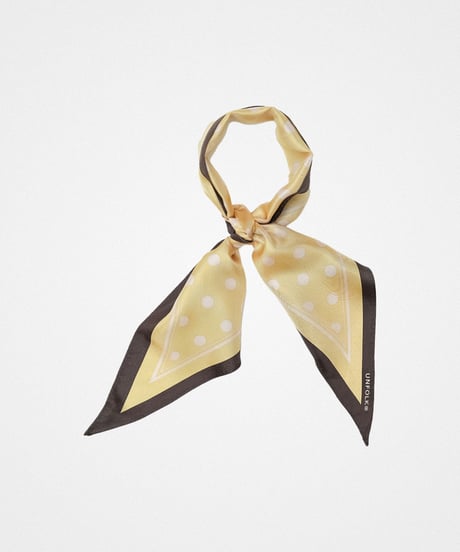 【先行予約】#-74 Hand print silk scarf (Yellow)