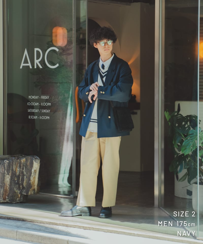 先行予約】#-22 4B relax double blazer (Navy) | UNFOLK