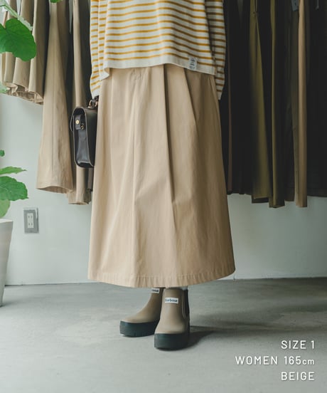 【先行予約】#-70 Ventile gabardine 2tuck skirt (Beige)